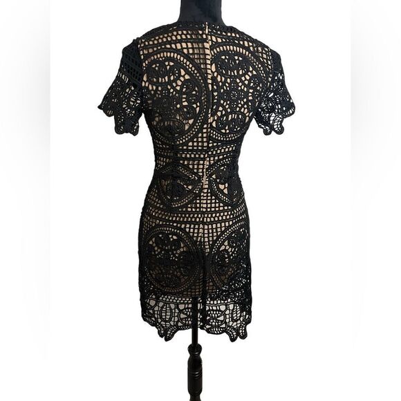 J.O.A. LOS ANGELES BLACK CROCHET LACE BODY-CON DRESS WOMENS SIZE SMALL - Picture 5 of 8